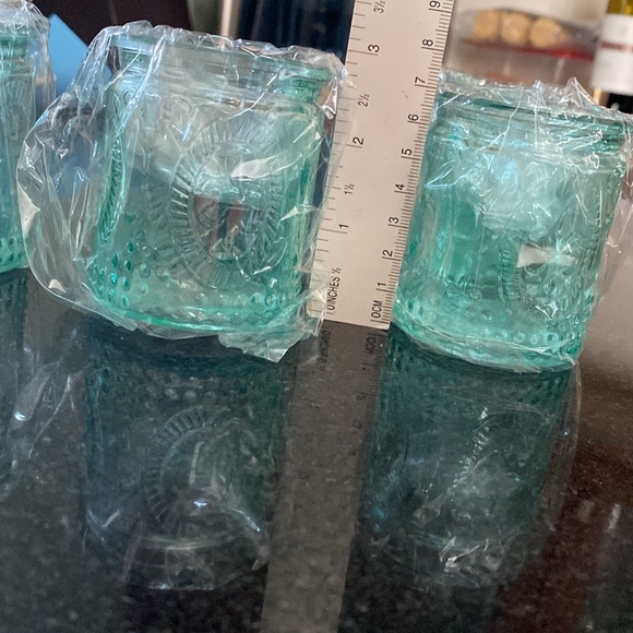 4 Mini Glass Jars 3”H X 2.25"W NWOT ⚜️ design - votive holders - Picture 5 of 11